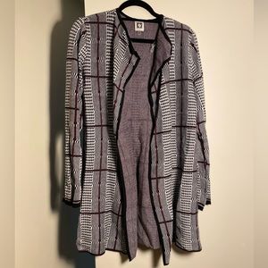 Anne Klein plaid long cardigan
